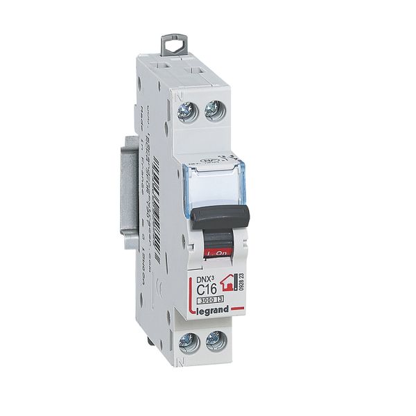 Phase + Neutral circuit breaker - 16A - screw terminals - 1 module image 1