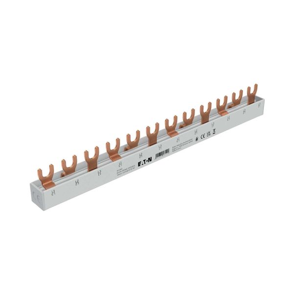 EVGK busbar fork, 3-phase, L1 - L2 - L3, shortenable version with end caps included, 12 module units, 10 mm² image 8