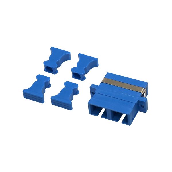 FO Coupler SC-Duplex,Plastic,Singlemode,zirconia,flange,blue image 2