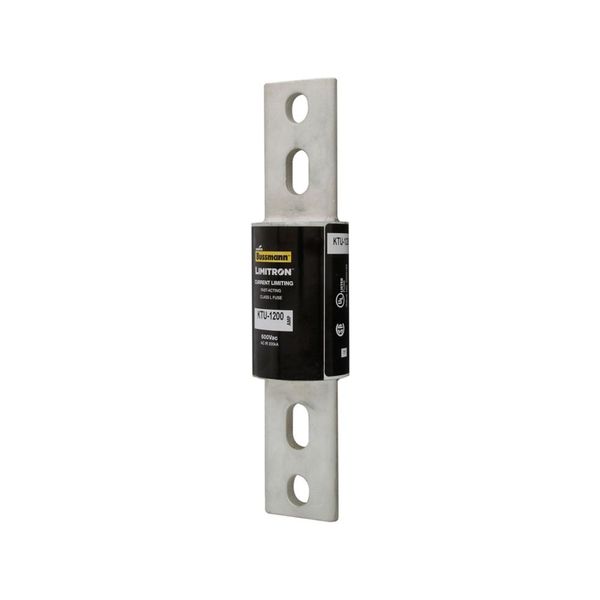 Eaton Bussmann Series KTU Fuse, Current-limiting, Fast Acting Fuse, 600V, 1200A, 200 kAIC at 600 Vac, Class L, Bolted blade end X bolted blade end, Melamine glass tube, Silver-plated end bells, Bolt, 2.5, Inch, Non Indicating image 4