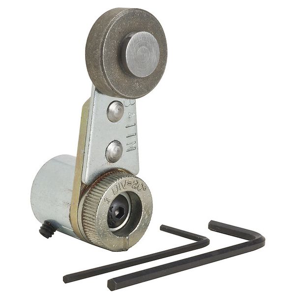 Limit switch lever, 9007, 9007C zinc, fixed length, outside ball bearing roller image 1