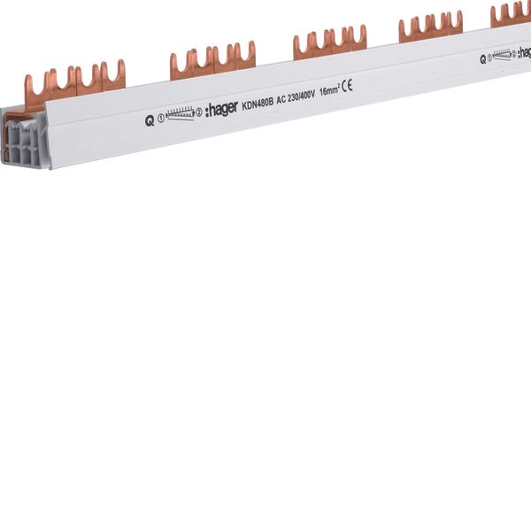 Insulated busbar 4P 80A fork 16mm² 57M image 1