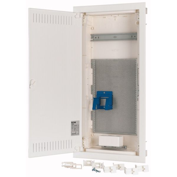 Compact distribution board-flush mounting, multimedia, 4-rows, super-slim sheet steel door image 3