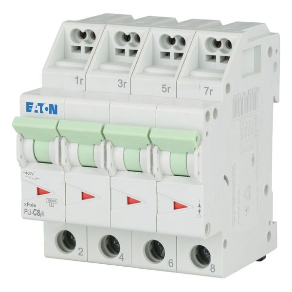 Miniature circuit breaker (MCB) with plug-in terminal, 8 A, 4p, characteristic: C image 1