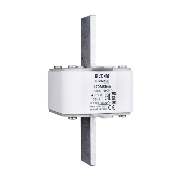 Fuse-link, high speed, 800 A, AC 690 V, size 3, 76 x 76 x 150 mm, aR, IEC, single indicator image 10