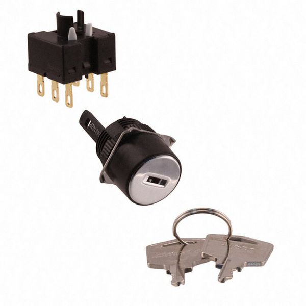 Selector switch, round, key-type, 2 notches,SPDT switch unit, maintain image 1