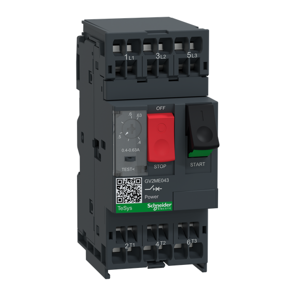 Motor circuit breaker, TeSys Deca, 3P, 0.4-0.63 A, thermal magnetic, spring terminals image 6