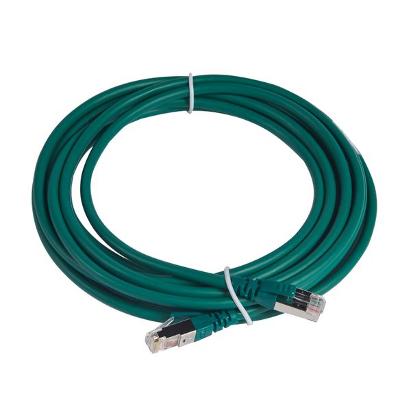 Patch cord RJ45 category 6A S/FTP shielded LSZH green 5 meters image 1