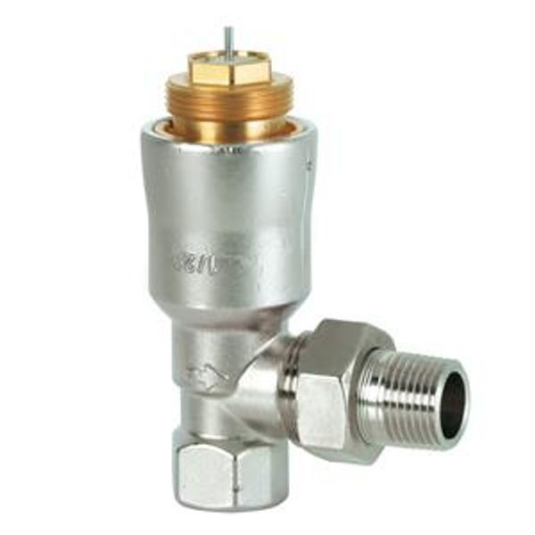 VPE115A-45 - Angle radiator valve, DIN, pressure-compensated, dpw 5 kPa, PN10, DN15, 25....104 l/h image 1