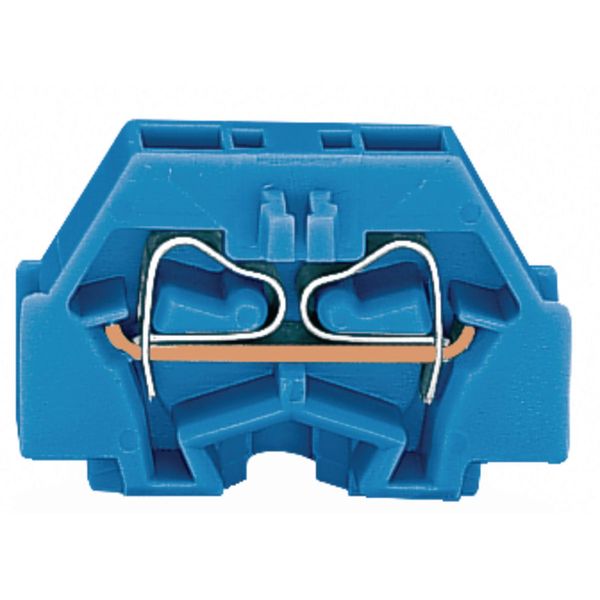 2-conductor terminal block without push-buttons with fixing flange blu image 1