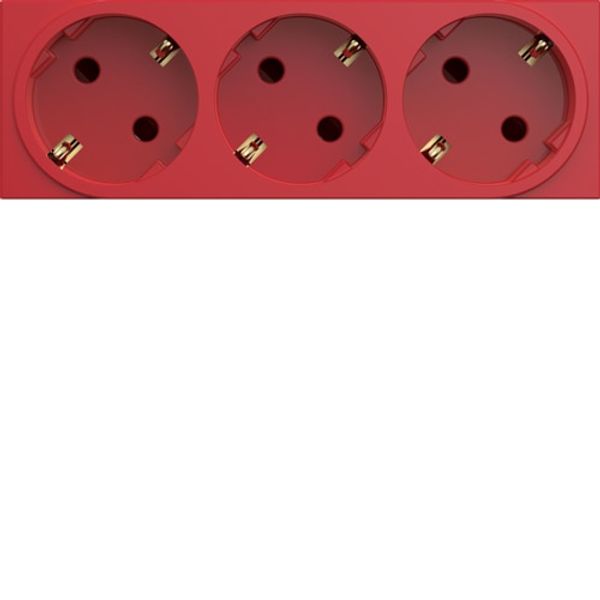 GALLERY UPS SOCKET SOCKET TRIPLE 6 ST. RED image 1