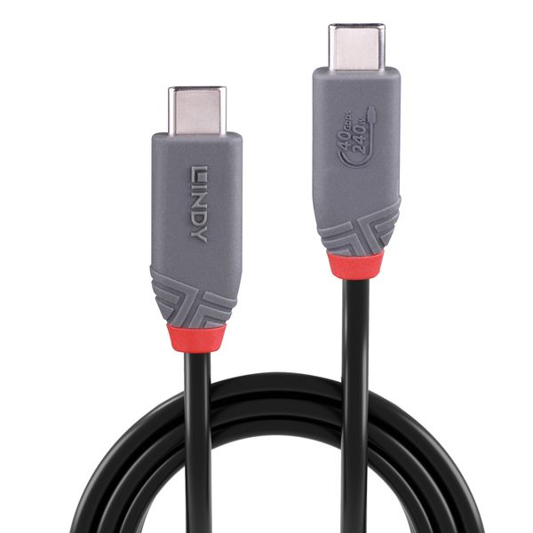 0.8m USB4 240W Type C Cable, 40Gbps, Anthra Line Type C Male to C Male image 2