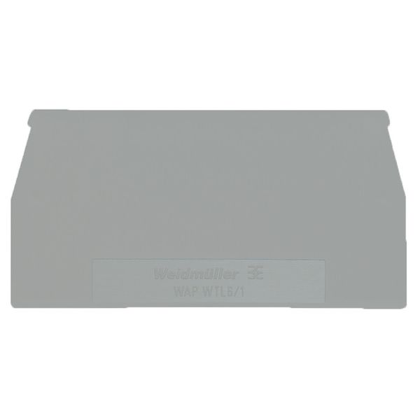 End plate (terminals), 65 mm x 1.5 mm, Traffic grey (RAL) image 1