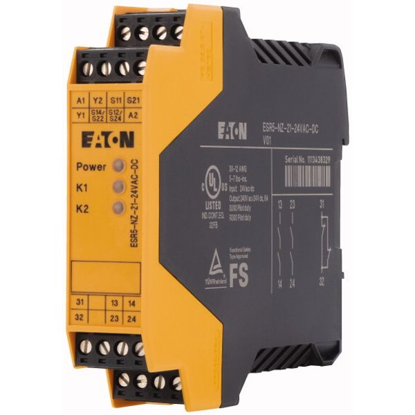 Safety two-hand relay, 24VDC/AC, 2-channel, 2 enabling paths image 3