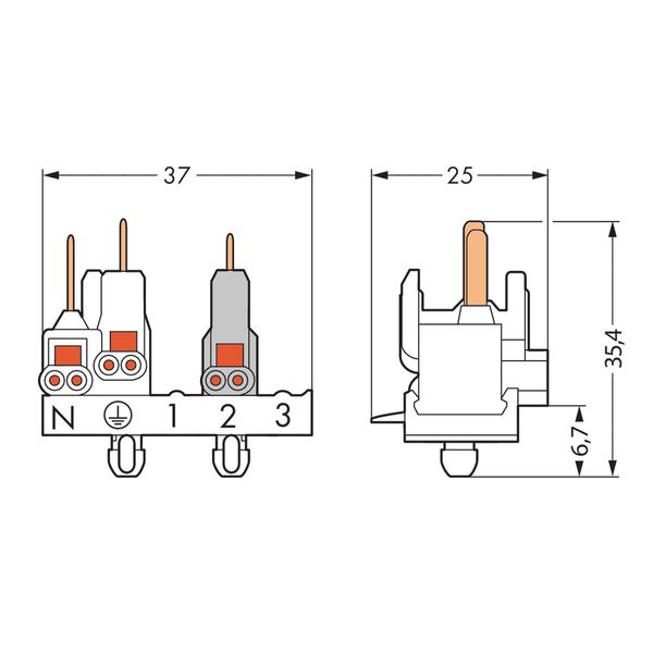 Male connector 4-pole 4-pole white image 2