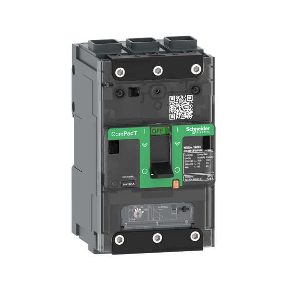 Circuit breaker, ComPacT NSXm 100E, 16kA/415VAC, 3 poles, TMD trip unit 63A, EverLink lugs image 5