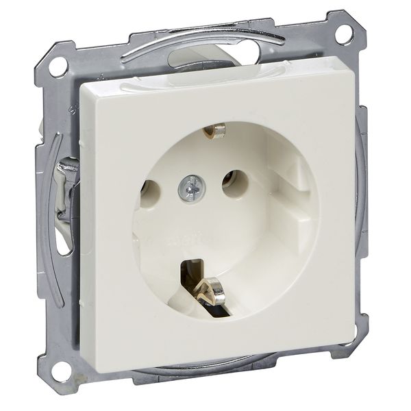SCHUKO socket-outlet, screwless terminals, polar white, glossy, System M image 4