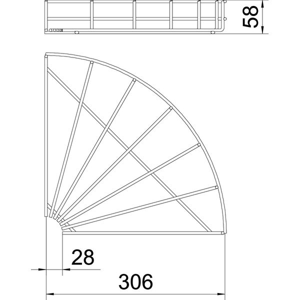 GRB 90 530 G 90° mesh cable tray bend  55x300 image 2