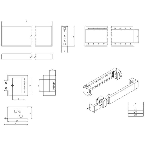 Plinth side parts (pair) with corner parts D=800 H=100 mm image 2