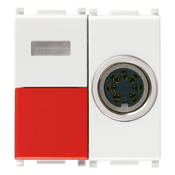 Call push button+7P DIN outlet white image 1