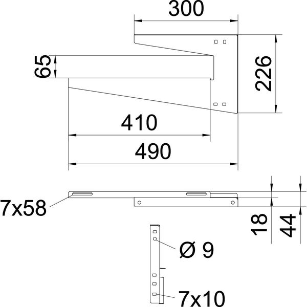 WDB L 400 FT Wall and ceiling bracket lightweight version B400mm image 2
