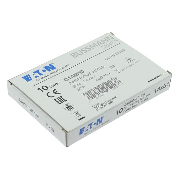 Fuse-link, LV, 50 A, AC 400 V, 14 x 51 mm, aM, IEC image 14