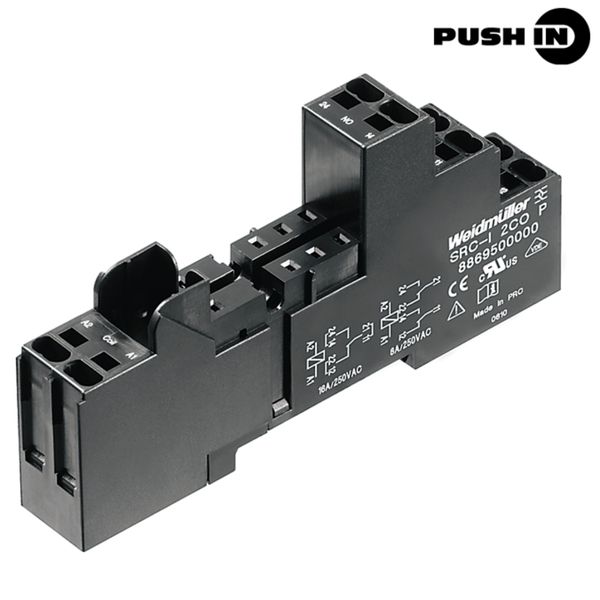 RIDERSERIES RCI, Relay bases, Push IN, Number of contacts: 2 CO contact, Continuous current: 12 A, 16 A image 1