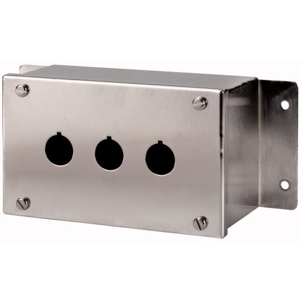 Surface mounting enclosure, stainless steel, 3 mounting locations image 1