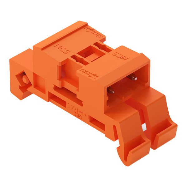 Double pin header DIN-35 rail mounting 9-pole orange image 5