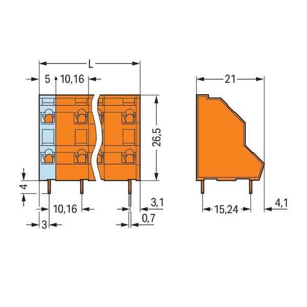 Double-deck PCB terminal block 2.5 mm² Pin spacing 10.16 mm orange image 7