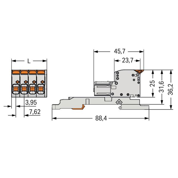 1-conductor female connector lever Push-in CAGE CLAMP® light gray image 2