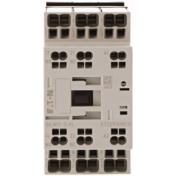 Contactor, 3 pole, 380 V 400 V 8.3 kW, 1 N/O, 1 NC, RDC 24: 24 - 27 V DC, DC operation, Push in terminals image 1