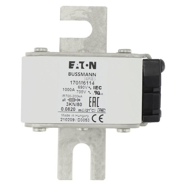 Fuse-link, high speed, 1250 A, AC 690 V, size 3, 74 x 92 x 111 mm, aR, IEC, single indicator image 13