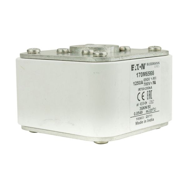 Fuse-link, high speed, 1250 A, AC 690 V, size 3, 76 x 92 x 53 mm, aR, IEC, UL, type K indicator image 9