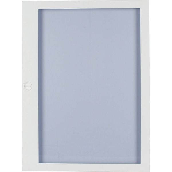 Flush mounted steel sheet door white, transparent, for 24MU per row, 4 rows image 2