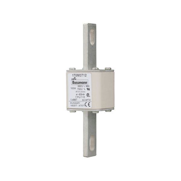 Fuse-link, high speed, 100 A, AC 690 V, compact size 1, 45 x 45 x 148 mm, aR, IEC, UL image 6