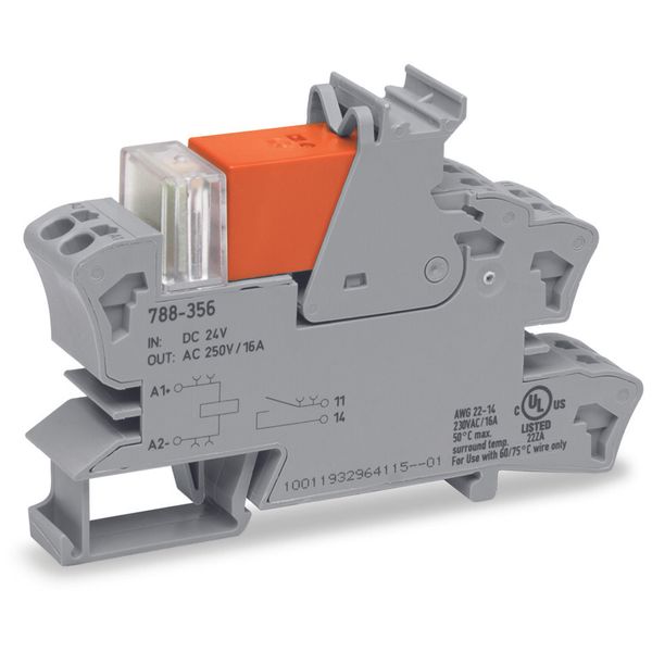 Relay module Nominal input voltage: 24 VDC 1 make contact image 2