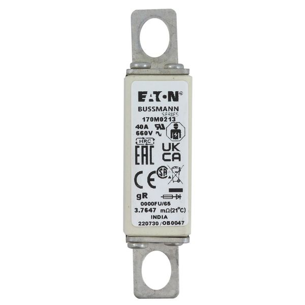 Fuse-link, high speed, 40 A, AC 660 V, size 0000, 18 x 19 x 80 mm, gR, UL image 3