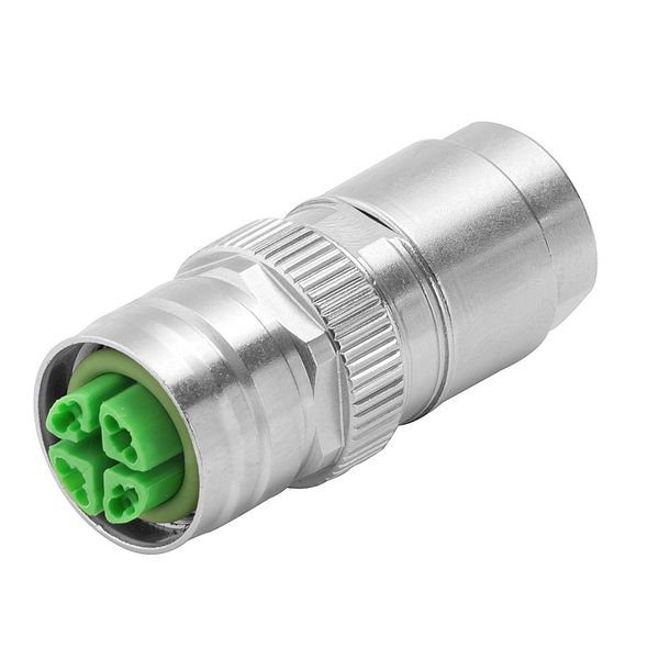 Round plug (field customisable), Female socket, straight, Crimp connec image 2