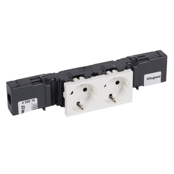 Socket Mosaic -2x2P+E -instal on trunking -automatic term + cable grip -standard image 2