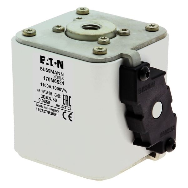 Fuse-link, high speed, 1100 A, AC 1000 V, size 3, 76 x 92 x 83 mm, aR, IEC, single indicator image 3