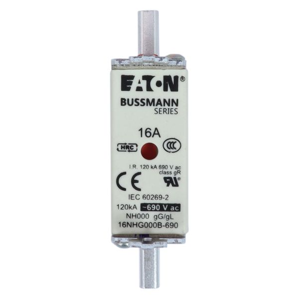 Fuse-link, LV, 16 A, AC 690 V, NH000, gL/gG, IEC, dual indicator, live gripping lugs image 24