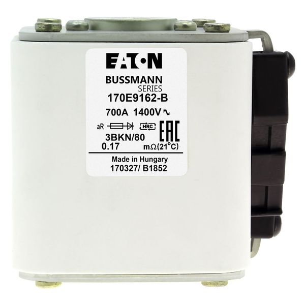 Fuse-link, high speed, 700 A, AC 1400 V, size 3, aR, IEC, with indicator image 7