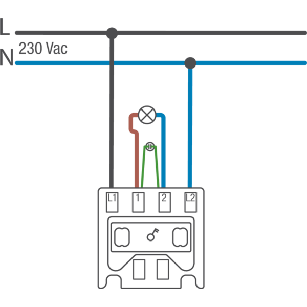 Splashproof two-pole control switch 10 AX/250 Vac with transparent win image 3