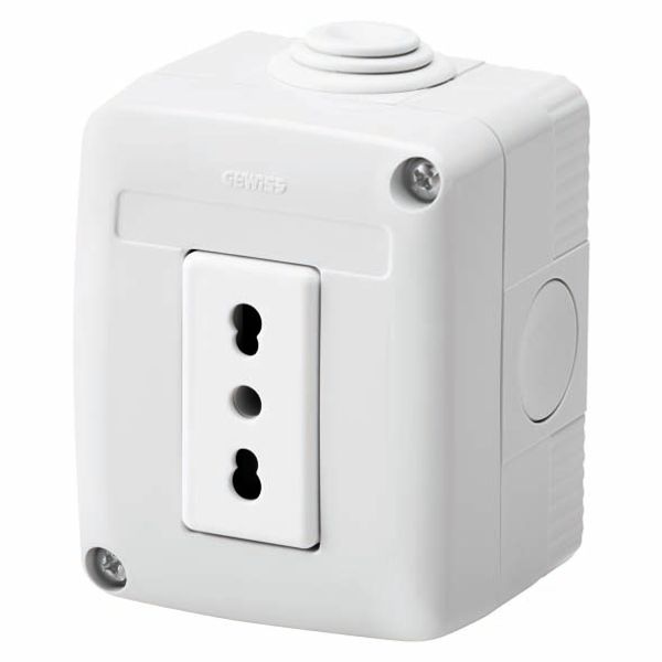 PROTECTED ENCLOSURE COMPLETE WITH SYSTEM DEVICES - WITH SOCKET-OUTLET 2P+E 16 A DUAL AMPERAGE - ITALIAN STANDARD - IP40 - GREY RAL 7035 image 2