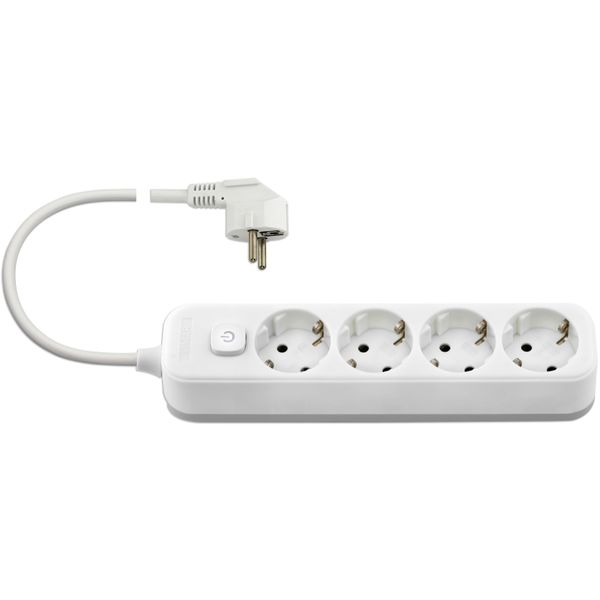 Multi-outlet 4Schuko+switch 5m white image 1