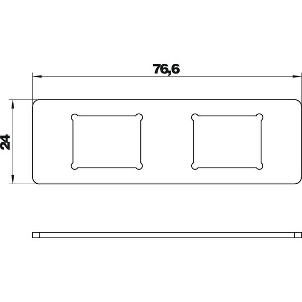 MPMT45 2C Mounting plate with 2x hole pattern Type C 77x24x1,5 image 2