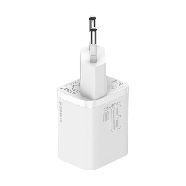 Wall Quick Charger Super Si 30W USB-C QC3.0 PD, White image 7