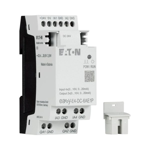 I/O expansion, For use with easyE4, 24 V DC, Inputs expansion (number) analog: 4, Outputs expansion (number) analog: 2, Push-In image 15