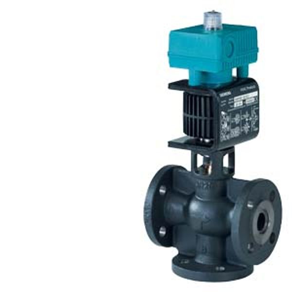 MXF461.50-30P - Mixing/2-port control valve, flanged, PN16, DN50, kvs 30, AC / DC 24 V, 0/2...10 V, 4...20 mA, media cont. mineral oils image 1